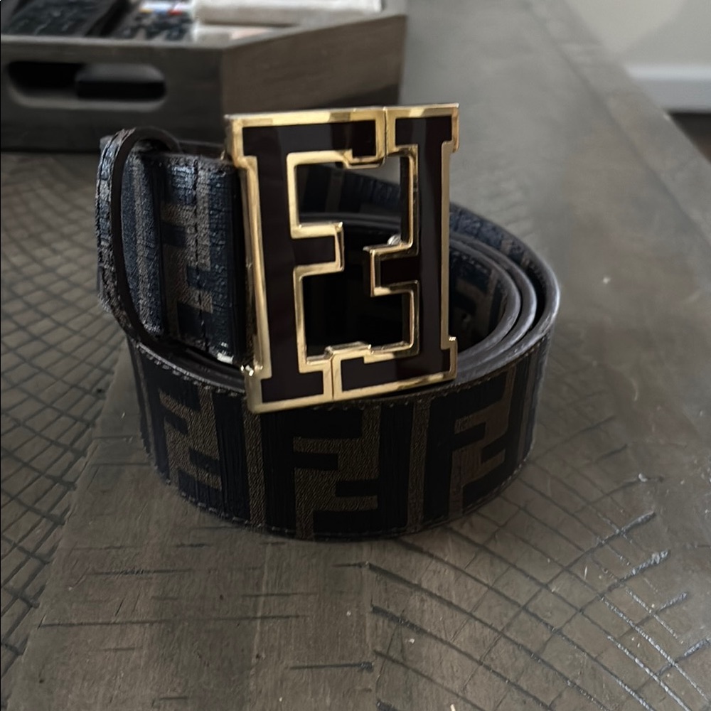 Fendi Black and Gold Men's Belt